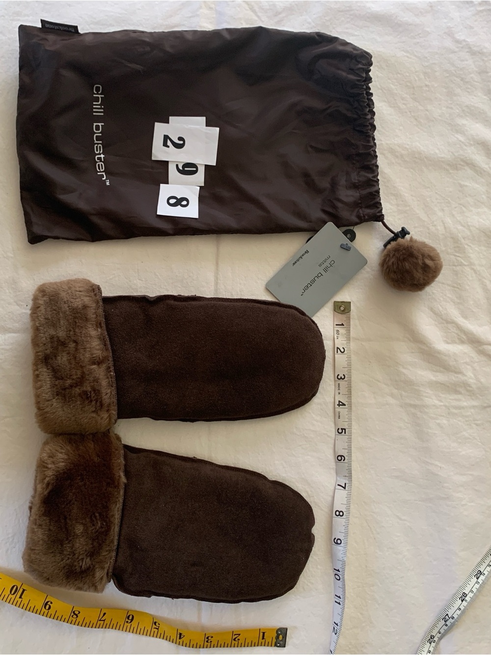 Brookstone White Suede Mitts.